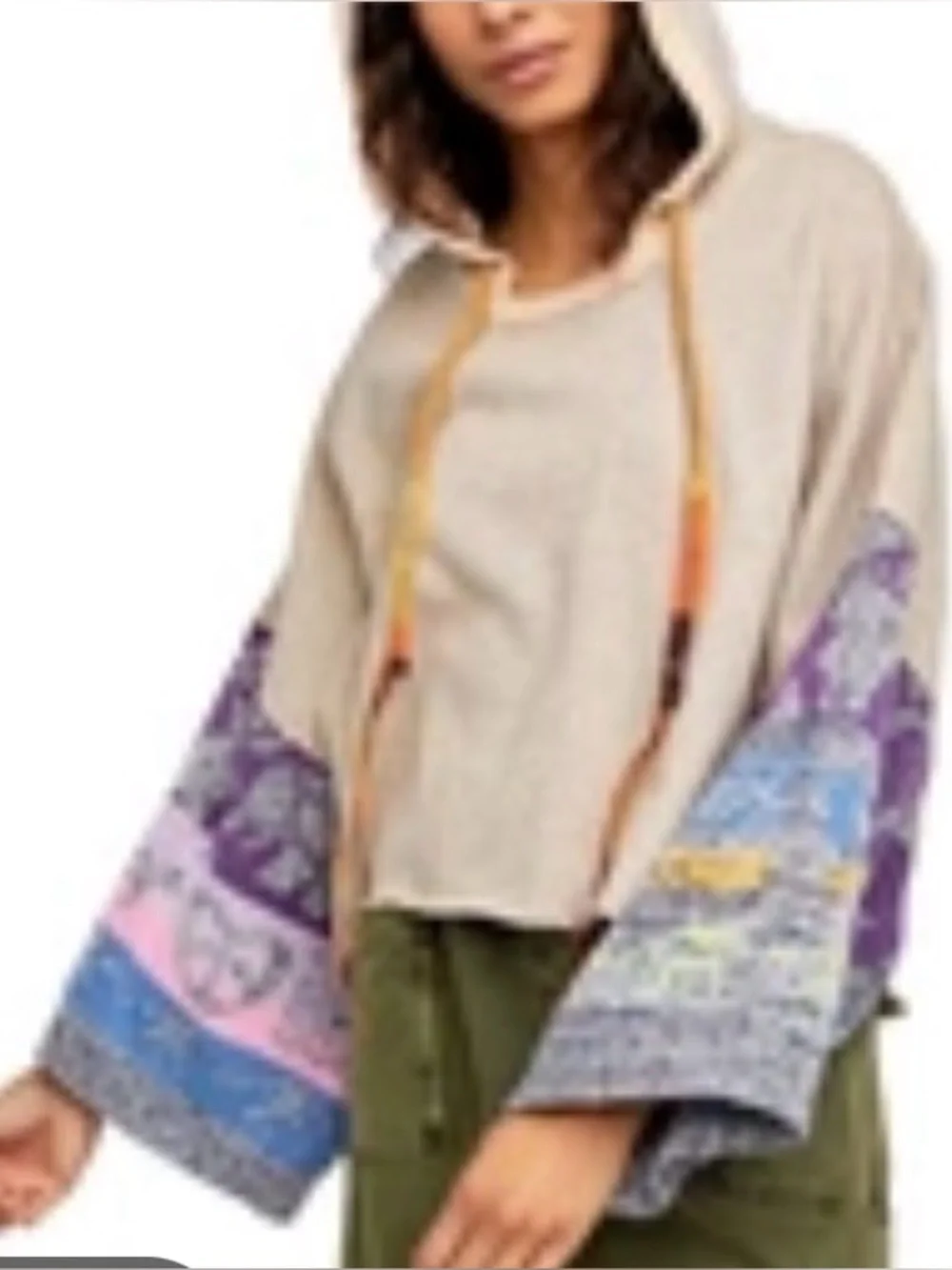 Free People Lazy Daze Pieced Hoodie in Kaleidoscope Combo